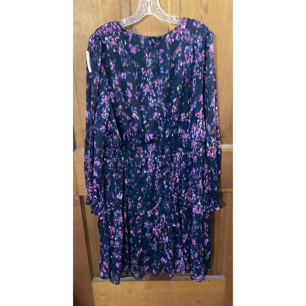 DKNY Plus Size Printed Blouson-Sleeve Fit & Flare Dress Sz 20W New Blue $139 - Picture 8 of 13